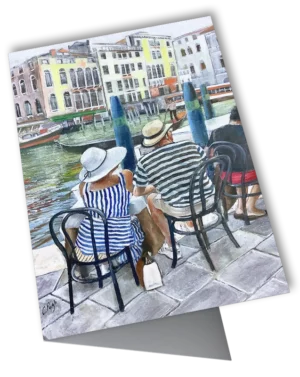 'Venice: Tourist Attraction'. Art card by Carole Pugh.