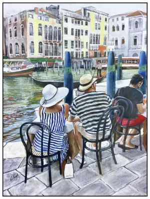 'Venice: Tourist Attraction'. Original painting by Carole Pugh.