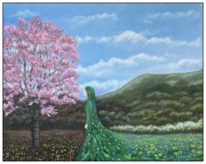 'Spring', Mike lord. The unframed original painting.