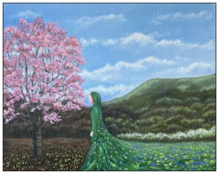 'Spring', Mike lord. The unframed original painting.
