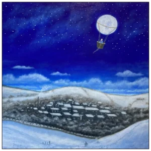 'The Moon Is A Balloon'. A painting by Mike Lord.