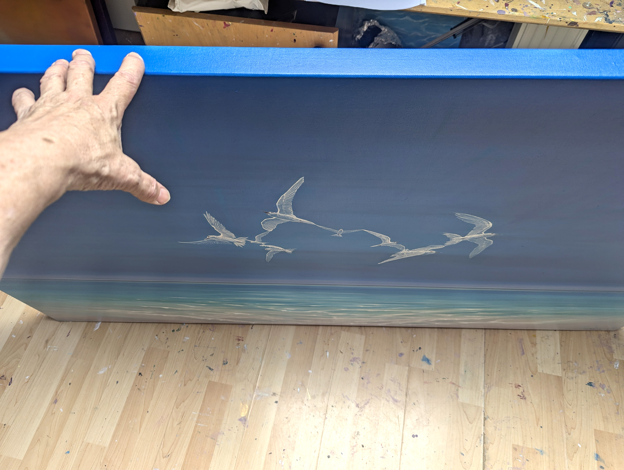 'Ocean Magicians' Gill Bustamante. Original Painting. - Image 9