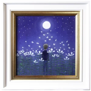 'Look at the Moon'. A framed original painting by Mike Lord.