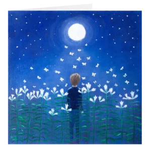 'Look at the Moon'. Art Card by Mike Lord.