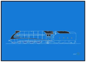 'Class A4 Mallard'. Fine art prints by Daniel Jones.