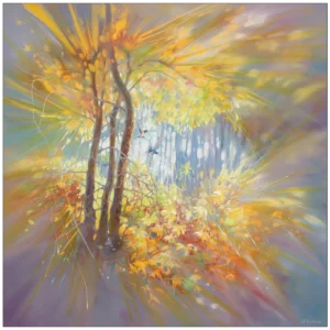 'Somewhere In An Autumn Clearing'. An original painting by Gill Bustamante.