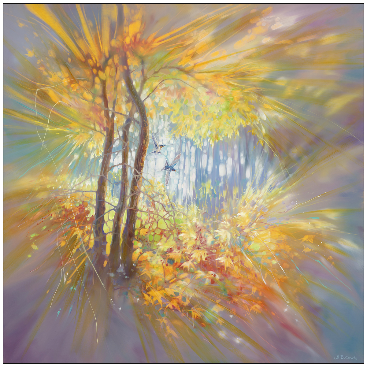 'Somewhere In An Autumn Clearing'. An original painting by Gill Bustamante.