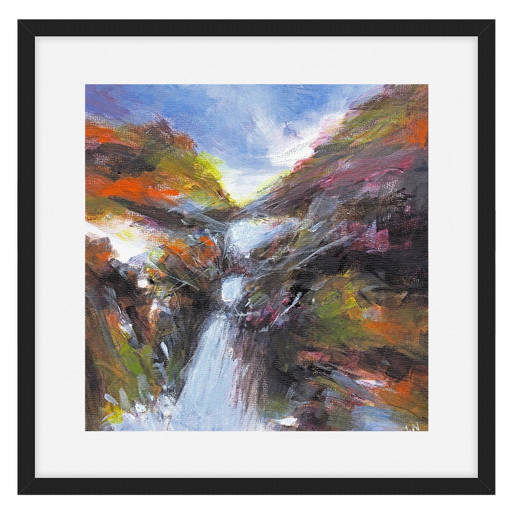 'Up Rivy', Lita Narayan. Black framed fine art print.