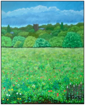 'Across the Fields to Brindle'. Art prints and art cards by Mike Lord.