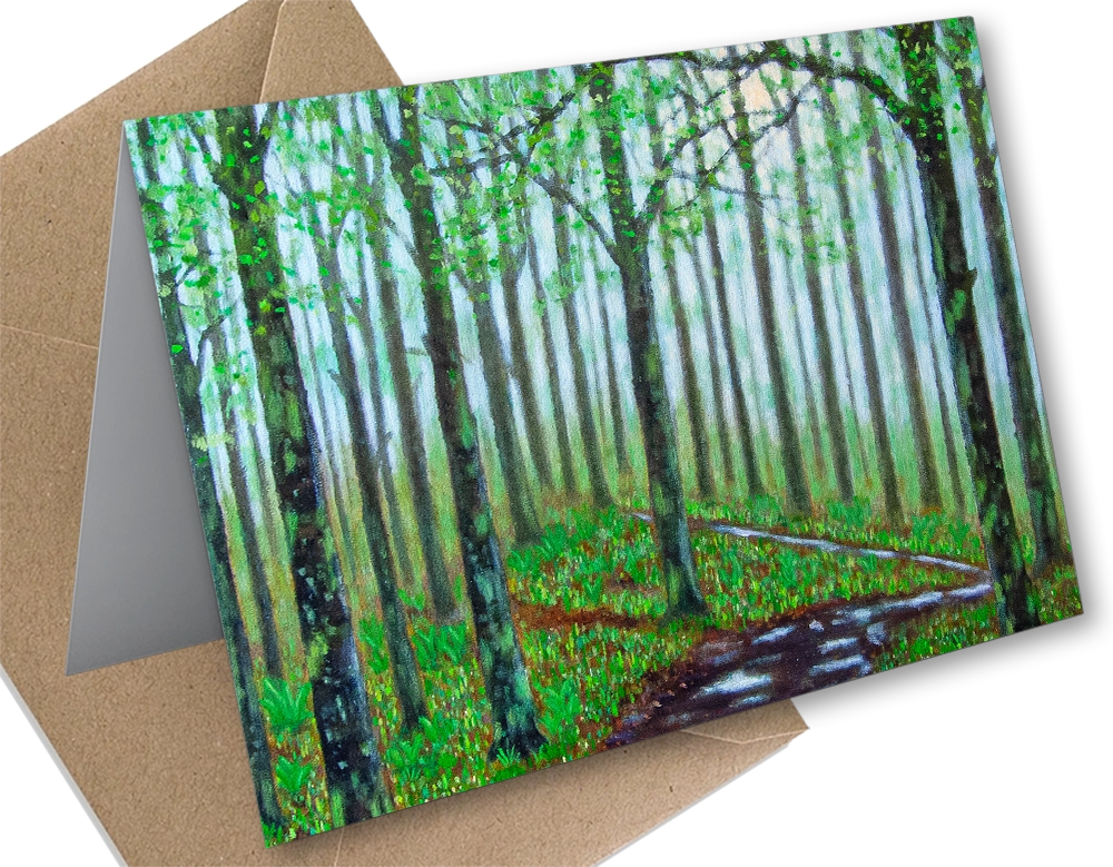'Roddlesworth Spring'. A fine art card by Mike Lord.