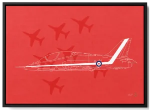 'Red Arrows'. A framed canvas print by Daniel Jones.