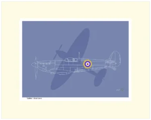 'Spitfire' by Daniel Jones. Mounted fine art print.