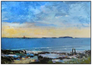 'Towards the Farne Islands, Bamburgh'. The original painting.