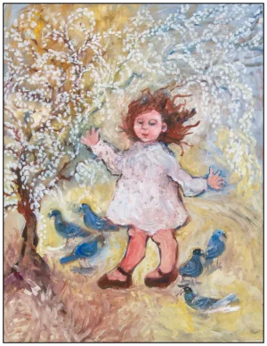 'Welcome Spring'. An original painting by Kate Collins