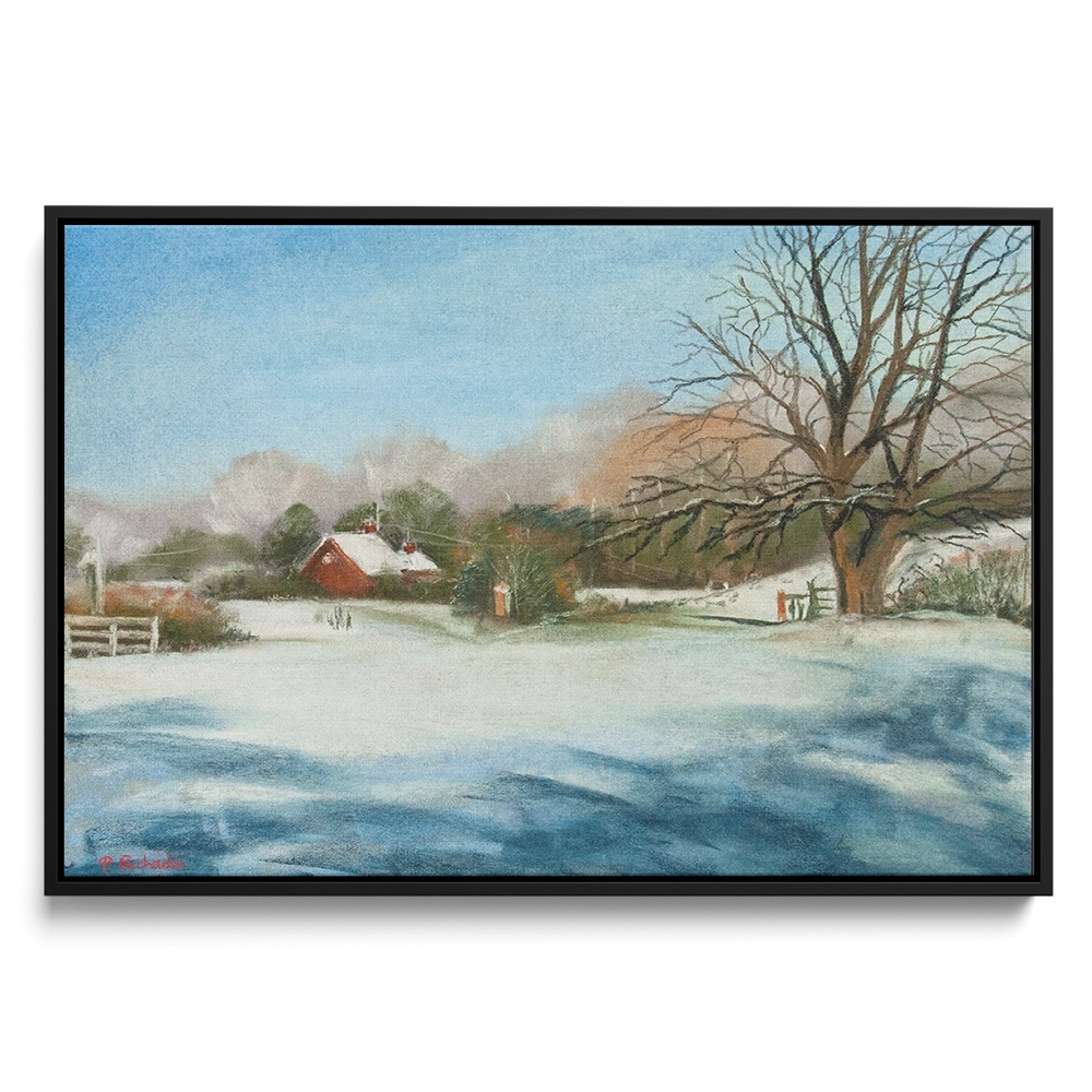 'Carvers Farm, Cuerden' Pat Richardson Black Framed Canvas Artwork
