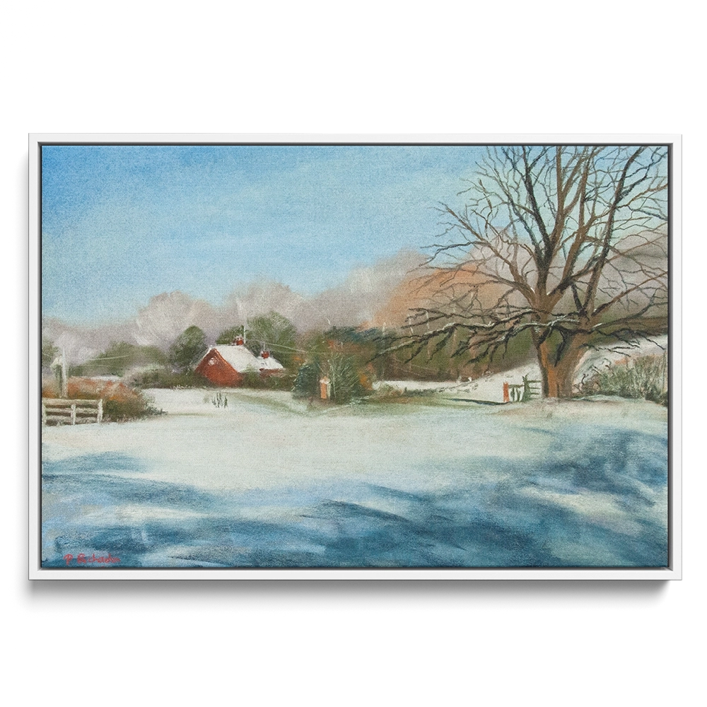 'Carvers Farm, Cuerden' Pat Richardson White Framed Canvas Artwork