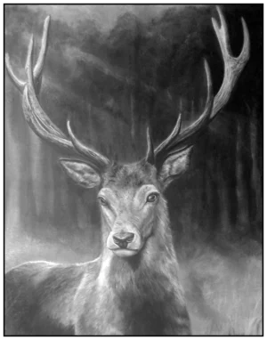 'The Stag'. Original painting by Natalie Heslin