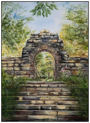 'Stone Arch, Chinese Gardens, Rivington' Original painting.