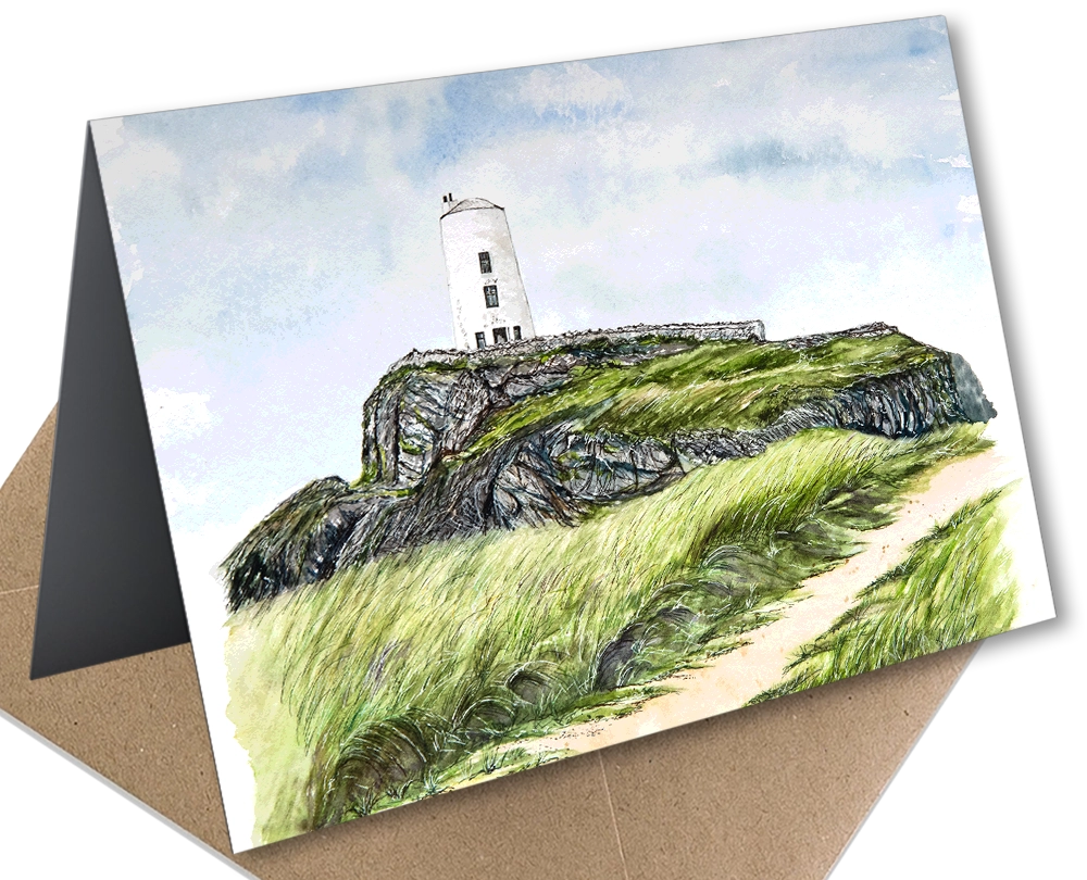 'The Lighthouse'. Greetings card front.