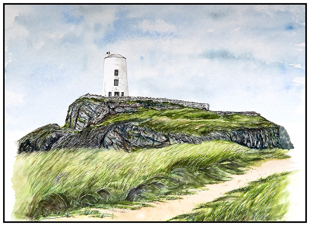 'The Lighthouse'. Original painting by Helen Worthington.