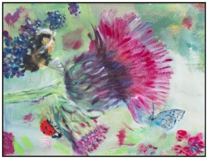 'Bee and Thistle' Pam Wakefield Original Painting