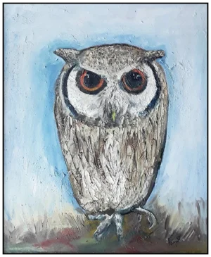 'Cute Owl' Pam Wakefield Original Painting