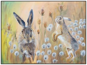 'Hares Run Free' Pam Wakefield Original Painting