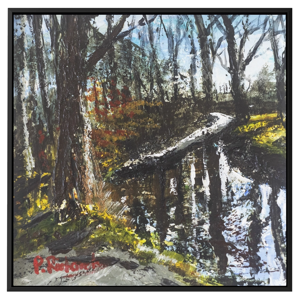 'Meandering III' Pat Richardson Black Framed Canvas Artwork