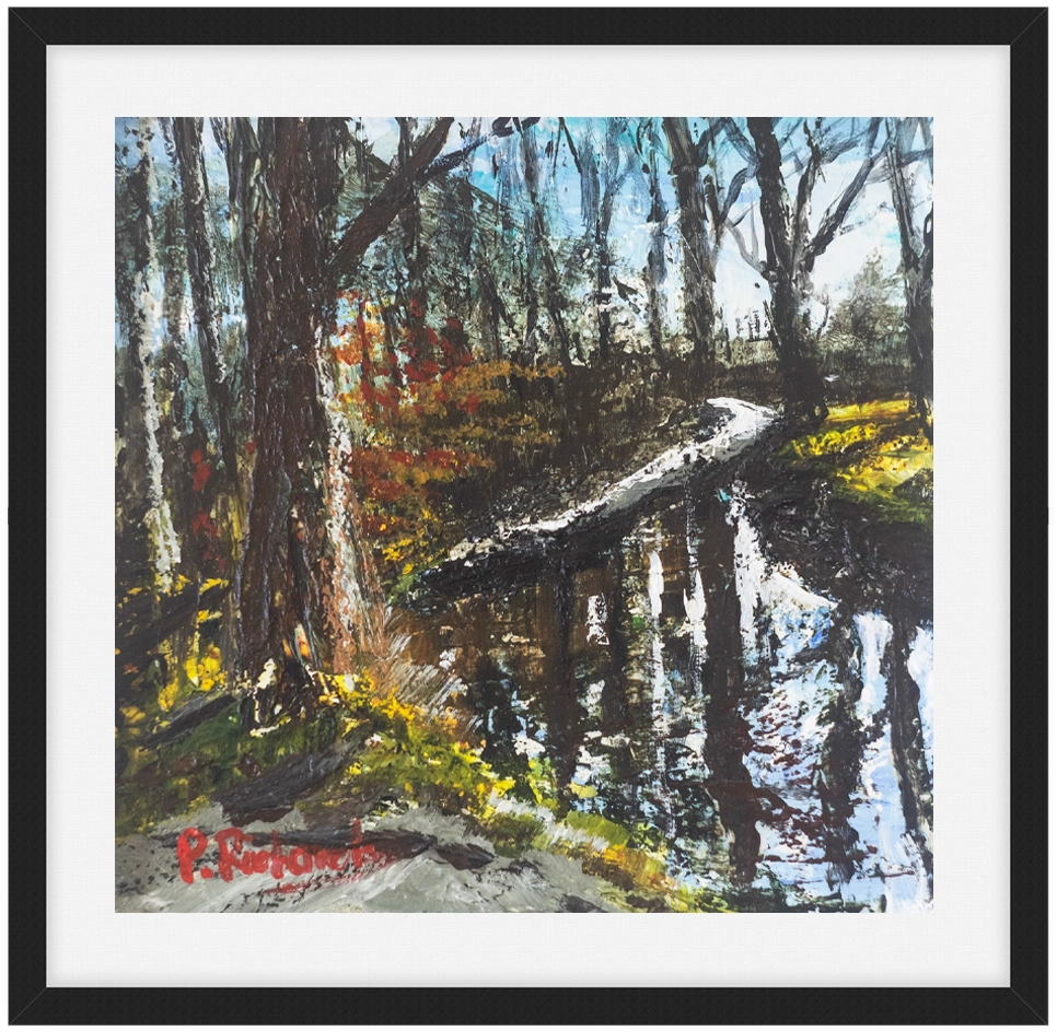 'Meandering III' Pat Richardson Framed and Mounted Artwork
