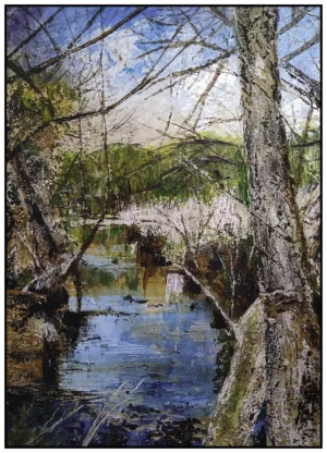 'River Lostock, Cuerden' Pat Richardson Original Painting