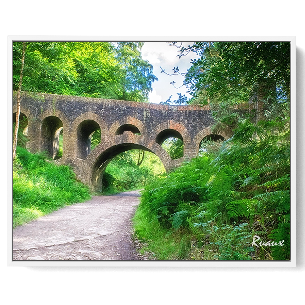 'Seven Arch Bridge' David Ruaux White Framed Canvas Photo