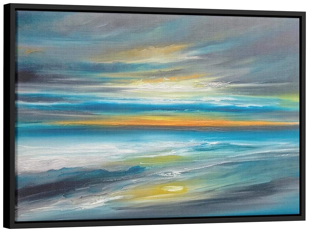 'Songs to the Siren', Julia Everett. Black framed canvas art.