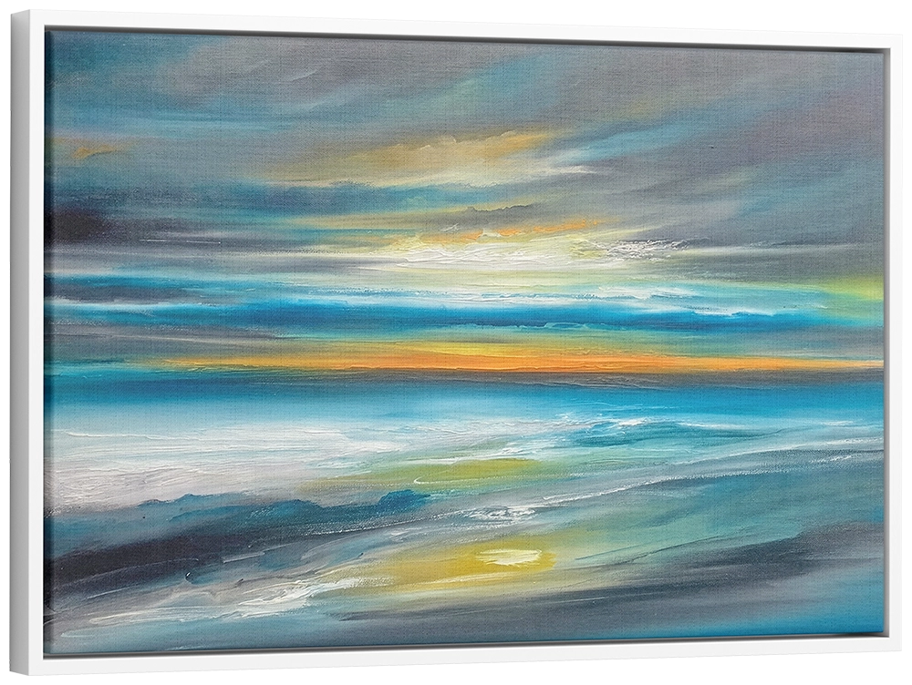 'Songs to the Siren', Julia Everett. White framed canvas art.