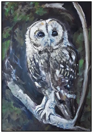 'Tawny Owl In The Woods' Pam Wakefield Original Painting