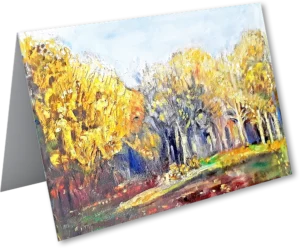 'Woods Before the Leaves Fell' Pam Wakefield Artcard