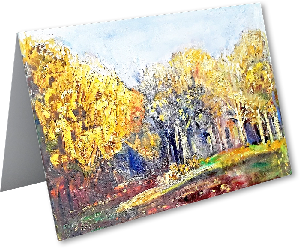 'Woods Before the Leaves Fell' Pam Wakefield Artcard