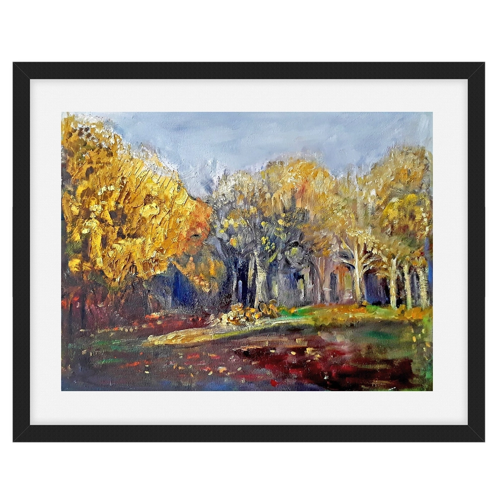 'Woods Before the Leaves Fell' Pam Wakefield Framed and Mounted Artwork