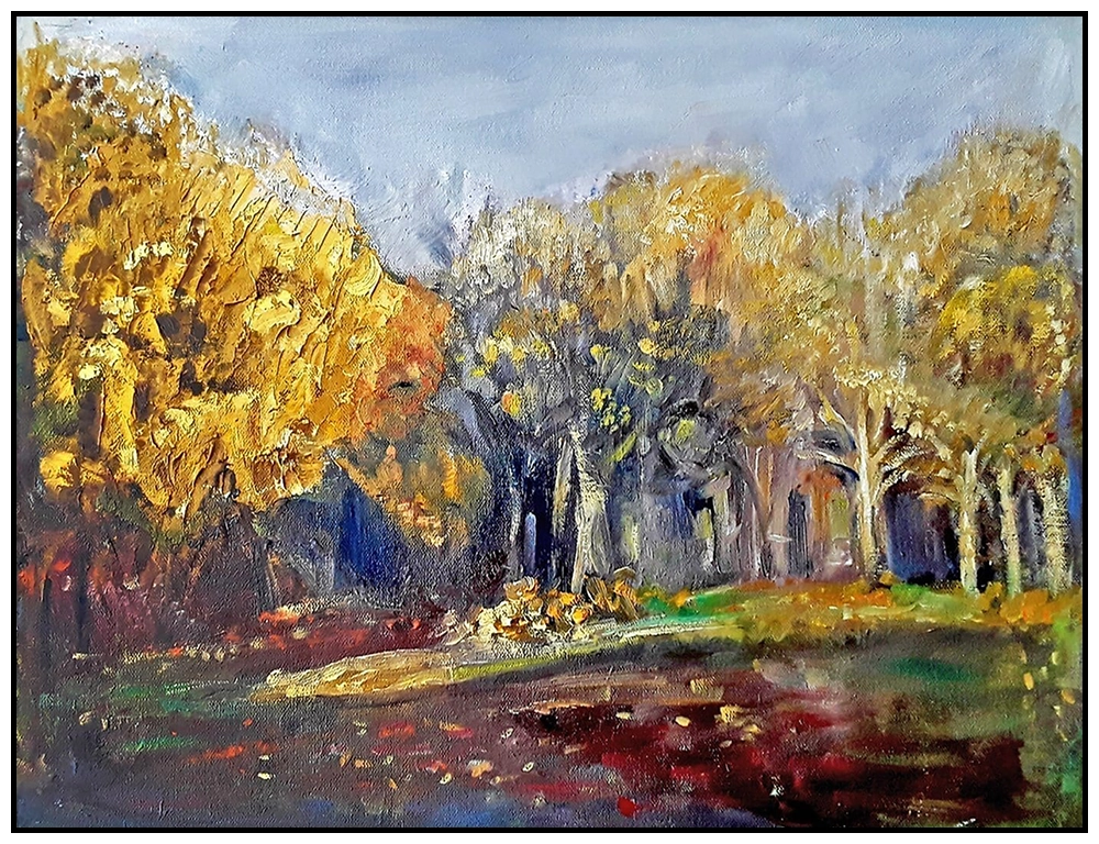 'Woods Before the Leaves Fell' Pam Wakefield Original Painting