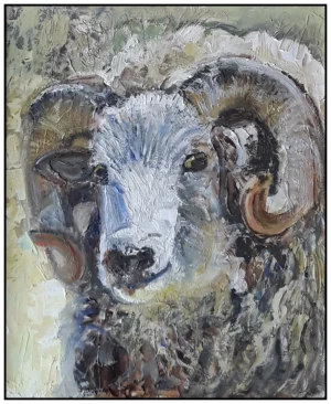 'Woolly Ram' Pam Wakefield Original Painting
