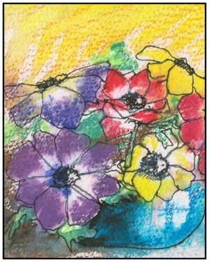 'Anemonies in a Bowl', Mary Rudkin.