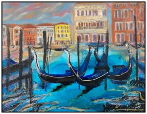 'Gondolas Resting at Dusk', Minu Achrekar.