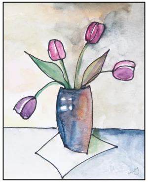 'Purple Flowers', Mary Rudkin.